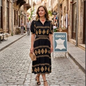 VESTIDO  CAMISERO BORDADO